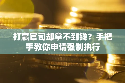 北京打赢官司却拿不到钱？手把手教你申请强制执行